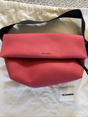 Jil Sander Coral-Pink Fold-Over Crossbody Bag